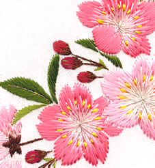 日本刺繍桜衿