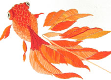 日本刺繍金魚