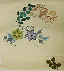 日本刺繍基礎2鉄仙柄帯