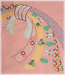 日本刺繍熨斗帯